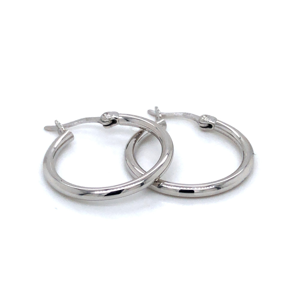 Silver Tubular 20mm Hoop Earrings