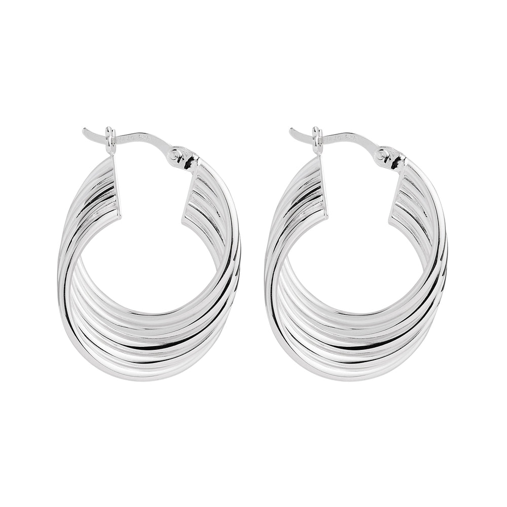 SS Hoop Twist Earrings