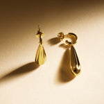 SS Yellow Gold Plated Drop Earring