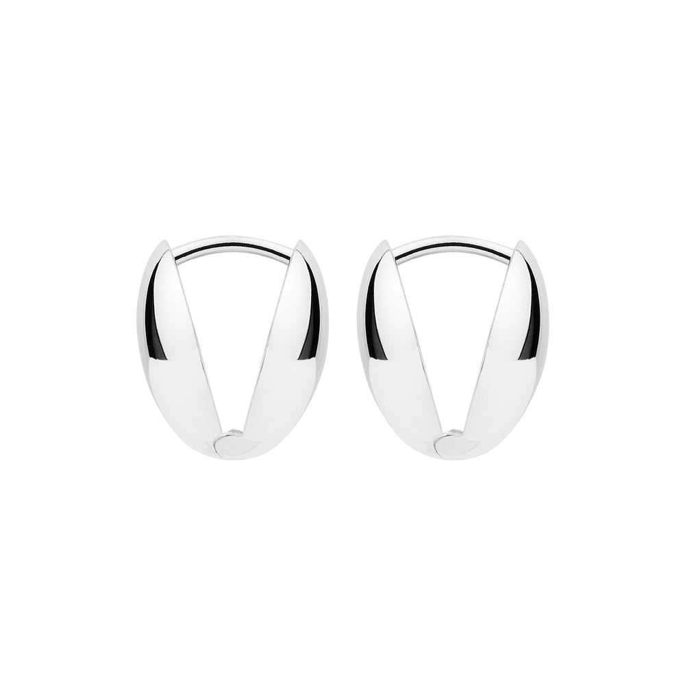 Najo Silver Lunar Huggie Earrings