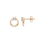 SS RG Plated CZ Stud Earring