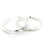 Silver Wave Hoop Earring