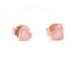 Rose Gold Enamel Heart Stud Earrings