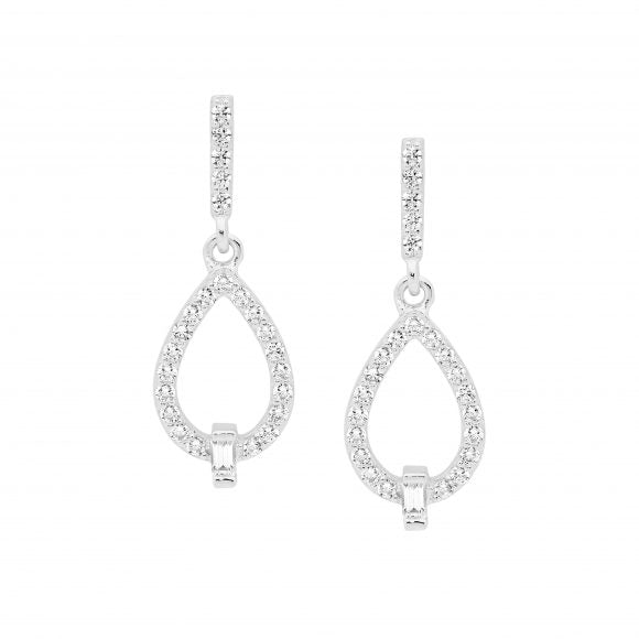 SS CZ Drop Earrings