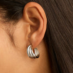 Najo Silver Ripple Hoop Earrings