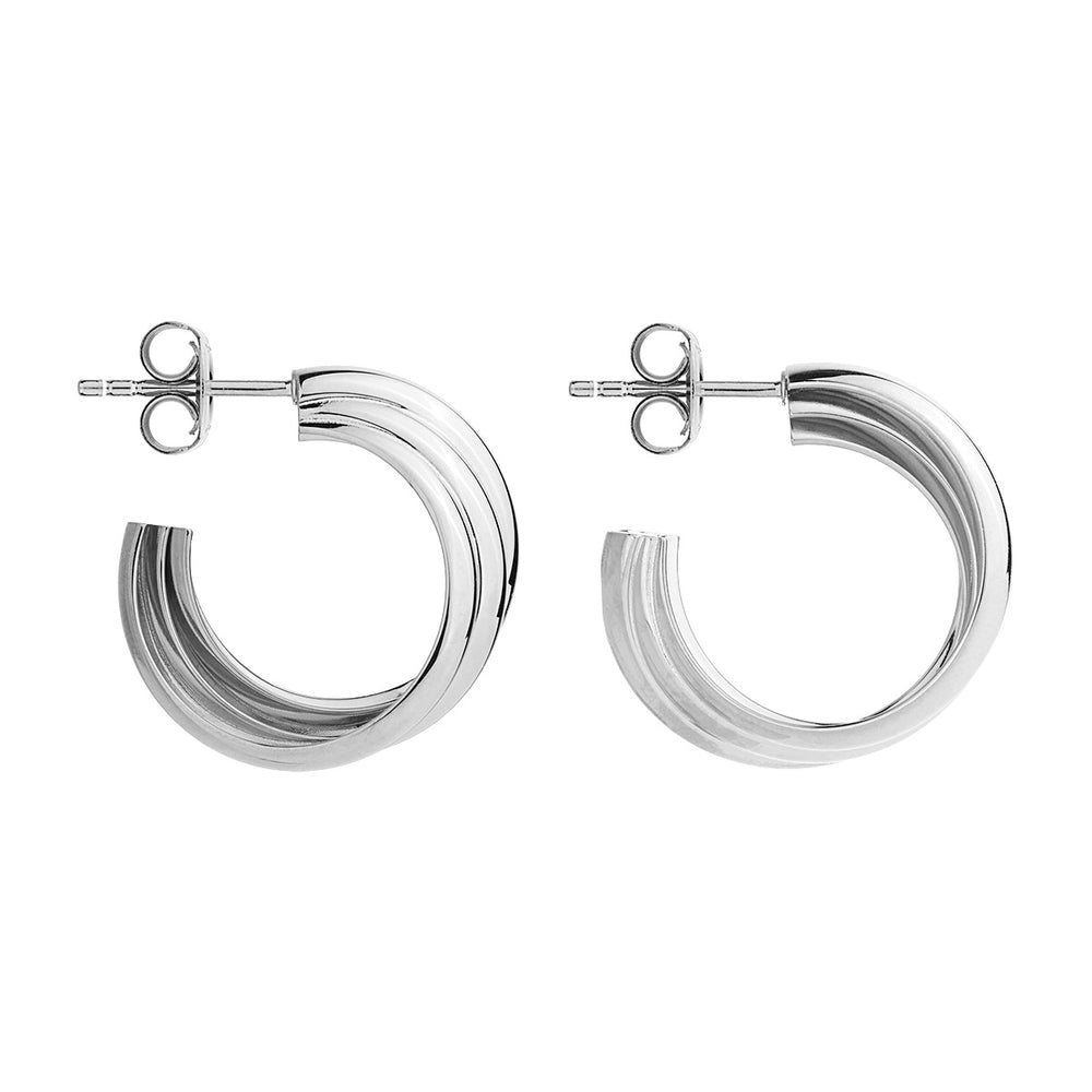 Najo Silver Ripple Hoop Earrings