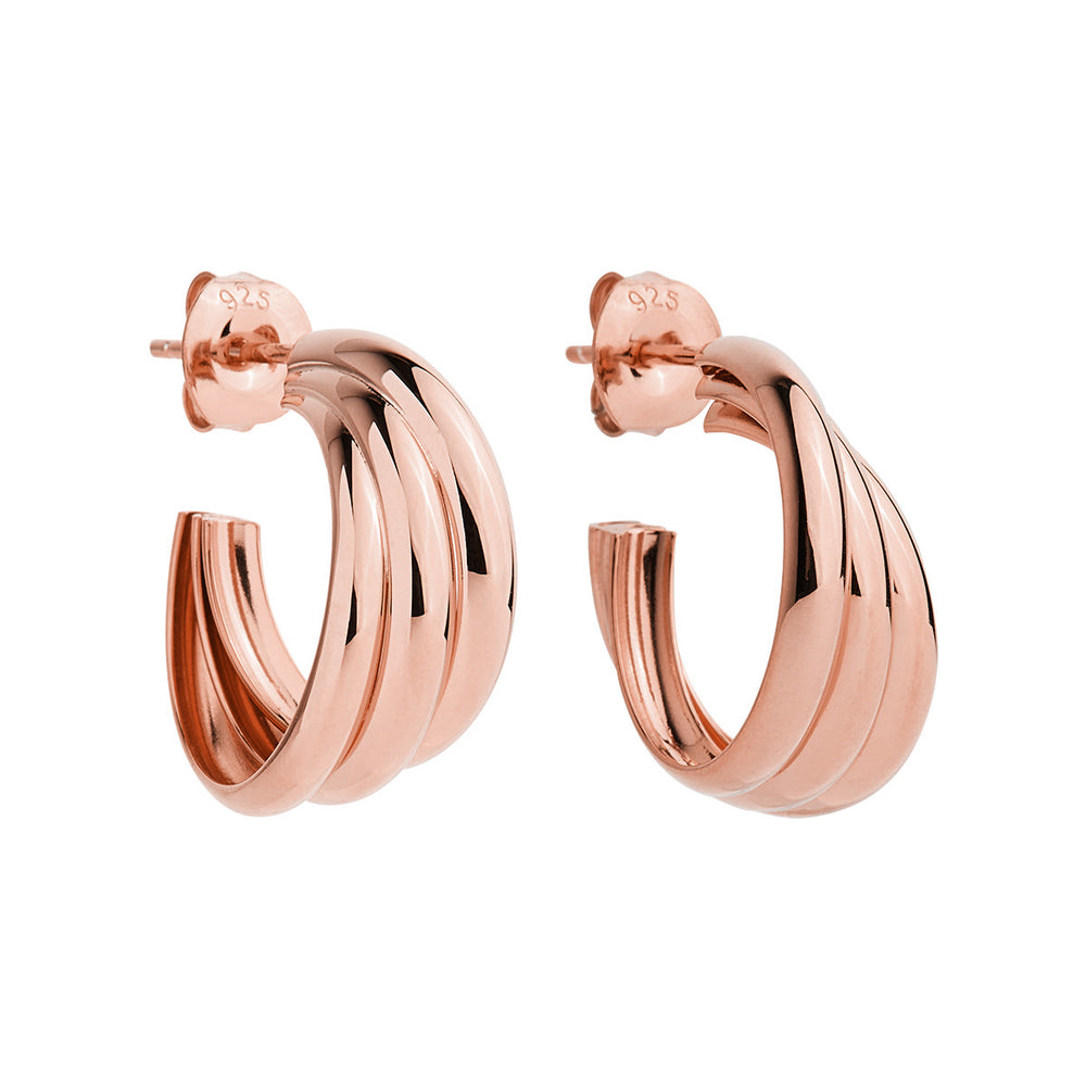 Najo Rose Gold Ripple Hoop Earrings