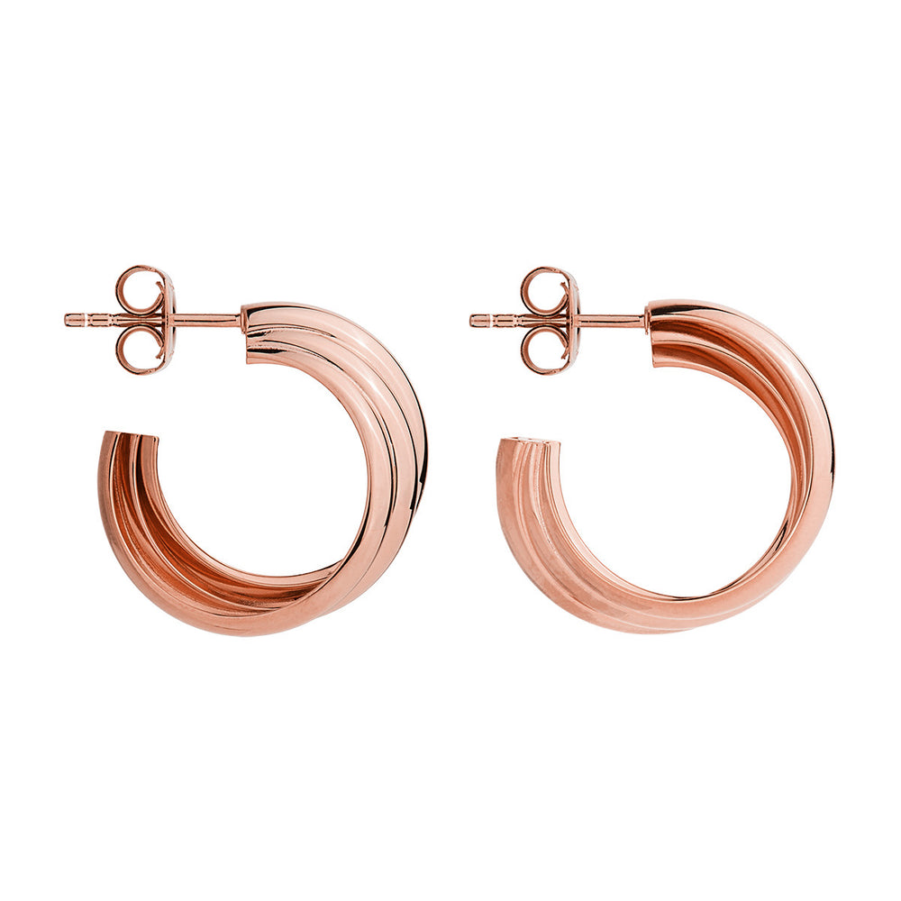 Najo Rose Gold Ripple Hoop Earrings