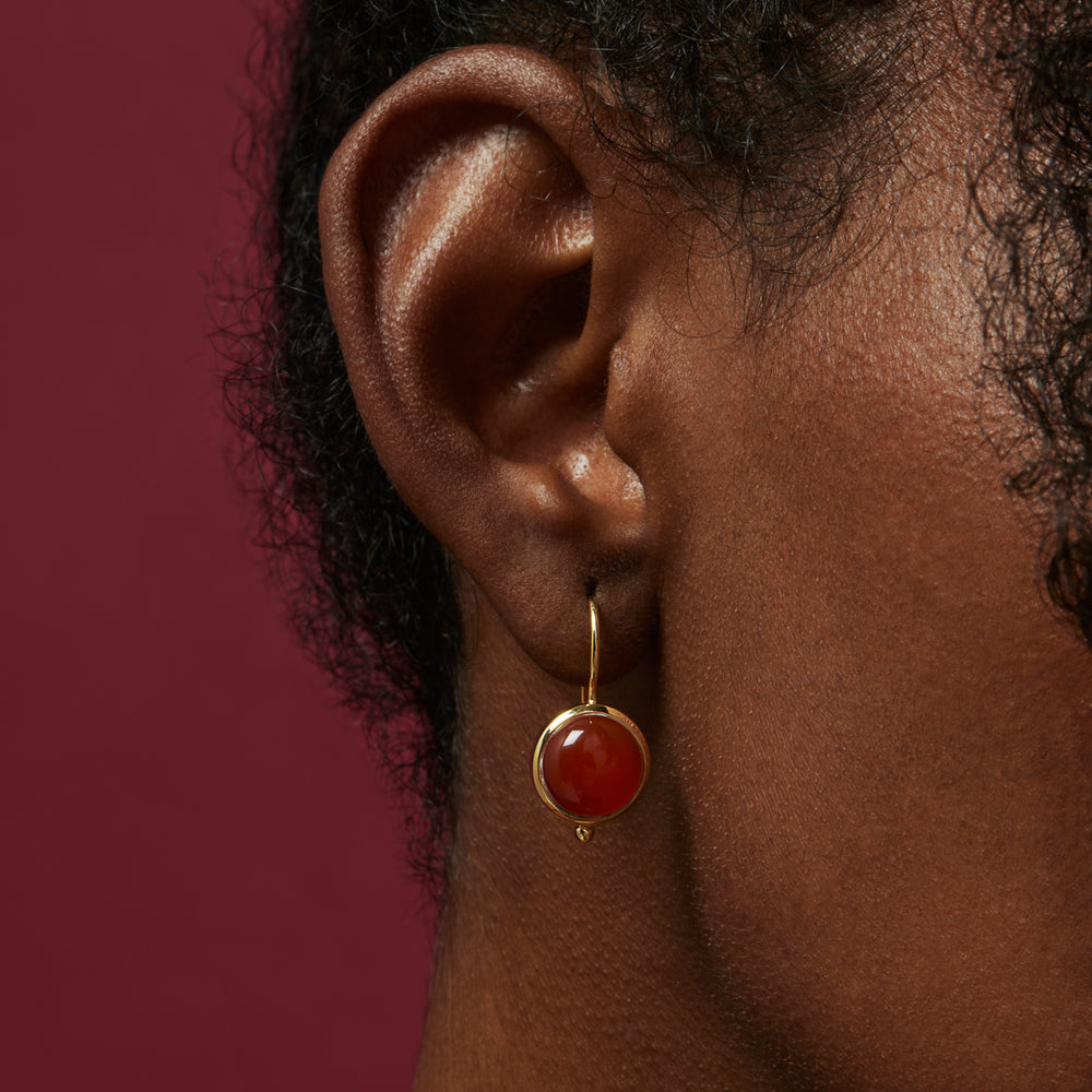 YG Red Onyx Earrings