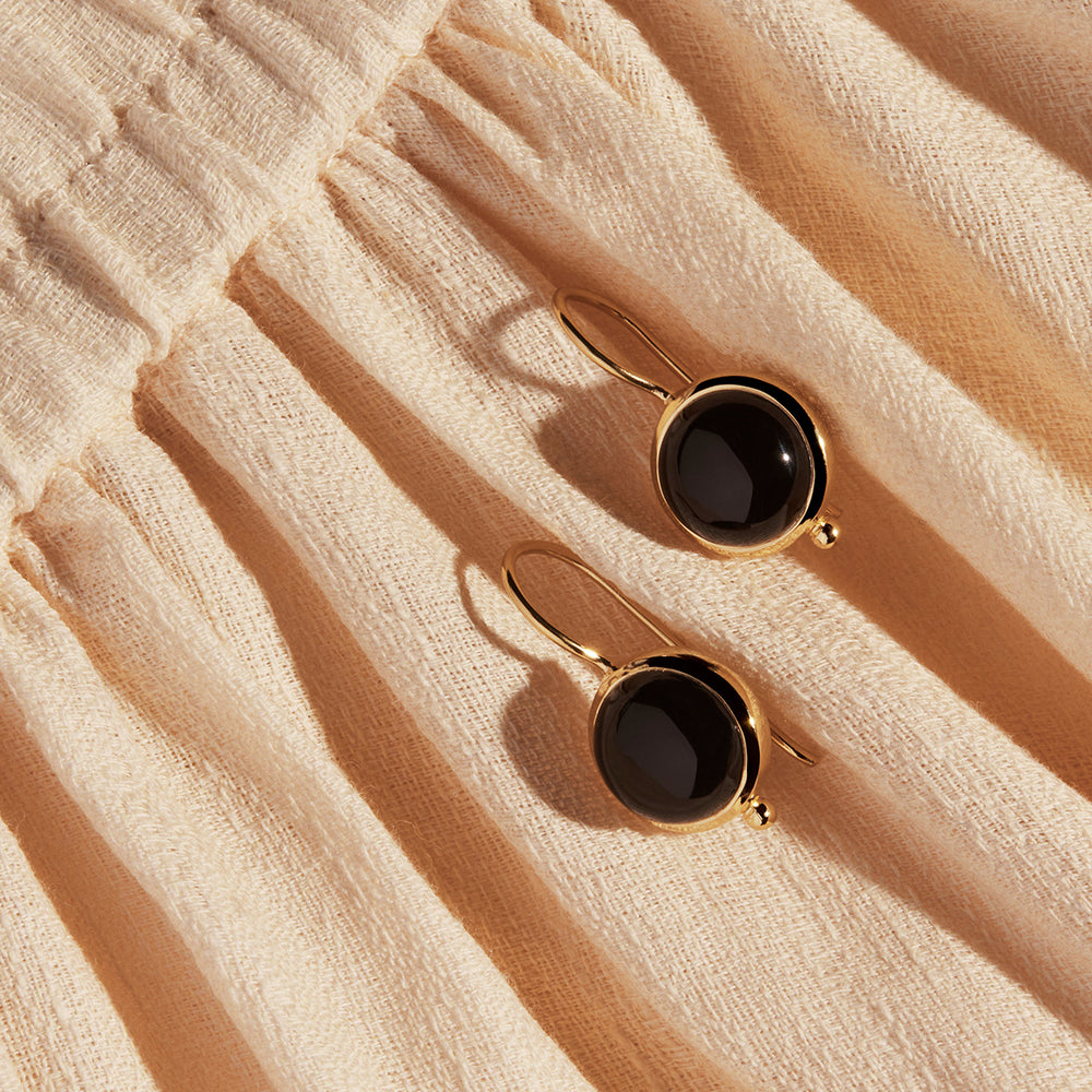 YG Black Onyx Earrings