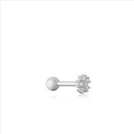 Ania Haie Silver Ear Edit Sparkle Flower Single Barbell Earring