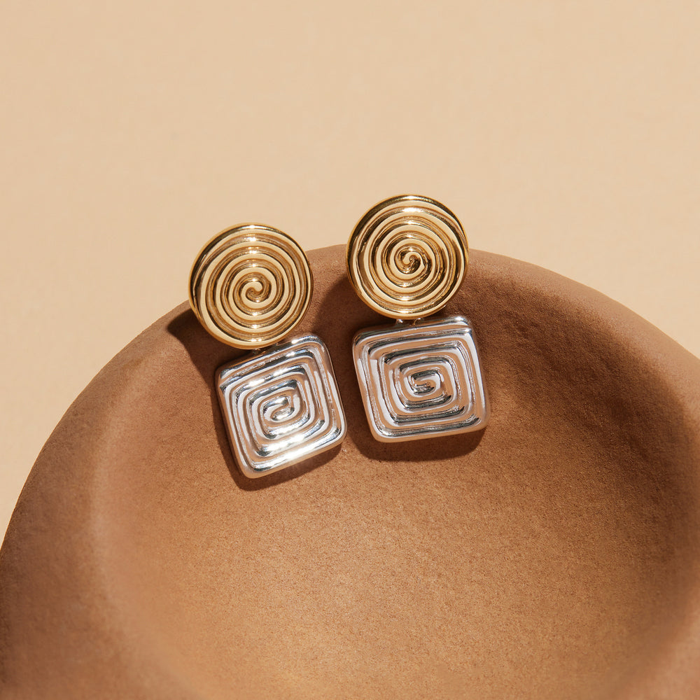 Najo Two-Tone Labyrinthe Earrings