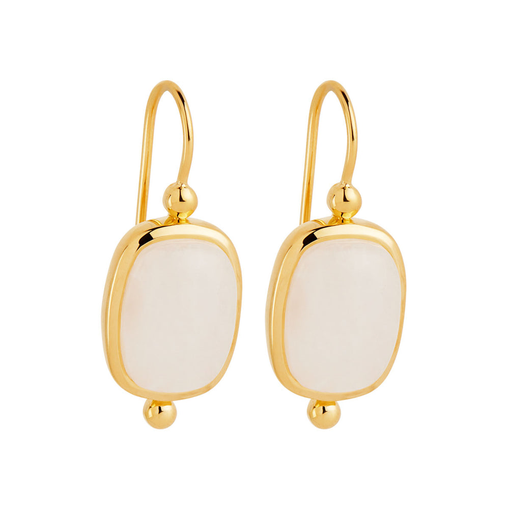Najo Gold Fleur Rainbow Moonstone Drop Earrings