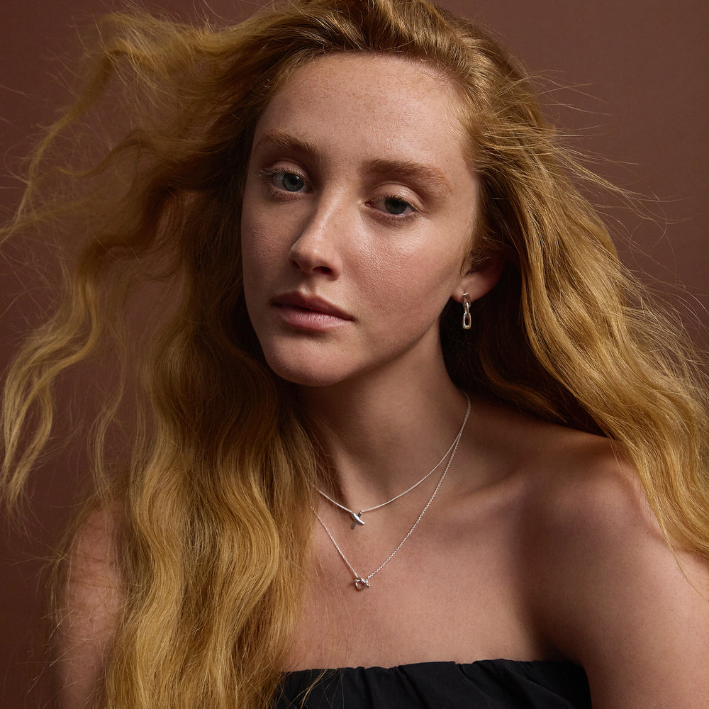 Najo Silver The Marchioness Chain Drop Stud Earrings