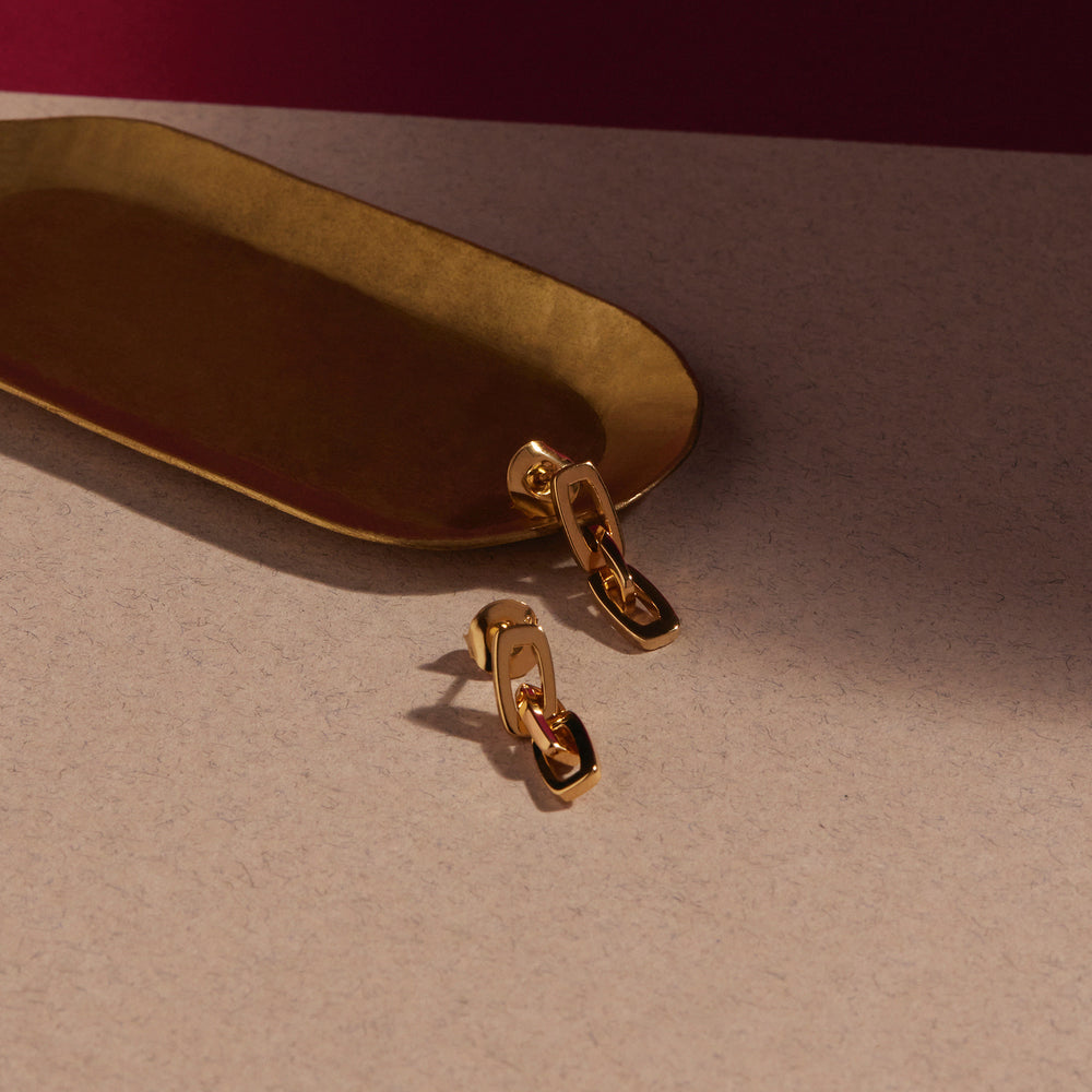 Najo Gold The Marchioness Chain Drop Stud Earrings