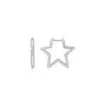 Ania Haie Silver Sunny Sparkler Star Pave Hoop Earrings