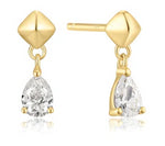 Ania Haie Gold Trailblazer Pyramid Dangle Threaded Stud Earrings