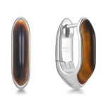 Ania Haie Silver Lady Cozy Tiger Eye Huggie Earrings