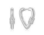 Ania Haie Silver Reimaginer Mini Heart Clasp Huggie Earrings