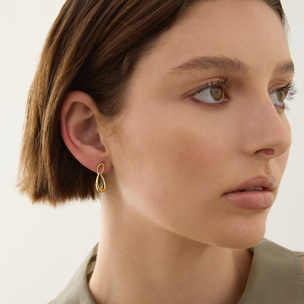 Najo Gold Vivante Drops Stud Earrings