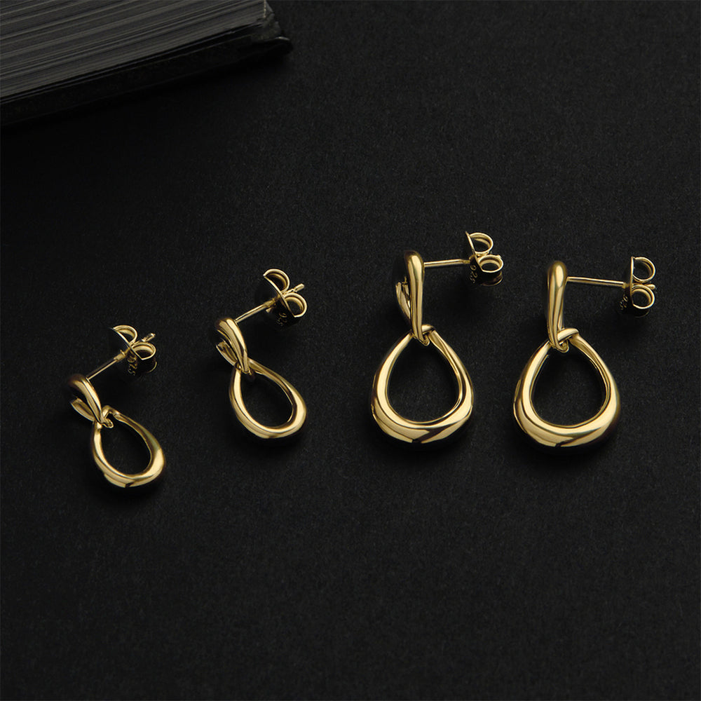 Najo Gold Vivante Drops Stud Earrings