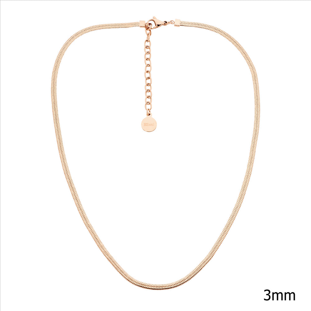Ellani ST Steel IP RGP Herringbone 40cm + 5cm Ext Chain