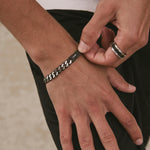 Najo Men Nero Steel Curb Chain Bracelet (Bold)
