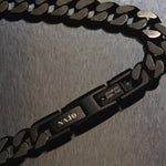 Najo Men Nero Steel Curb Chain Bracelet (Bold)