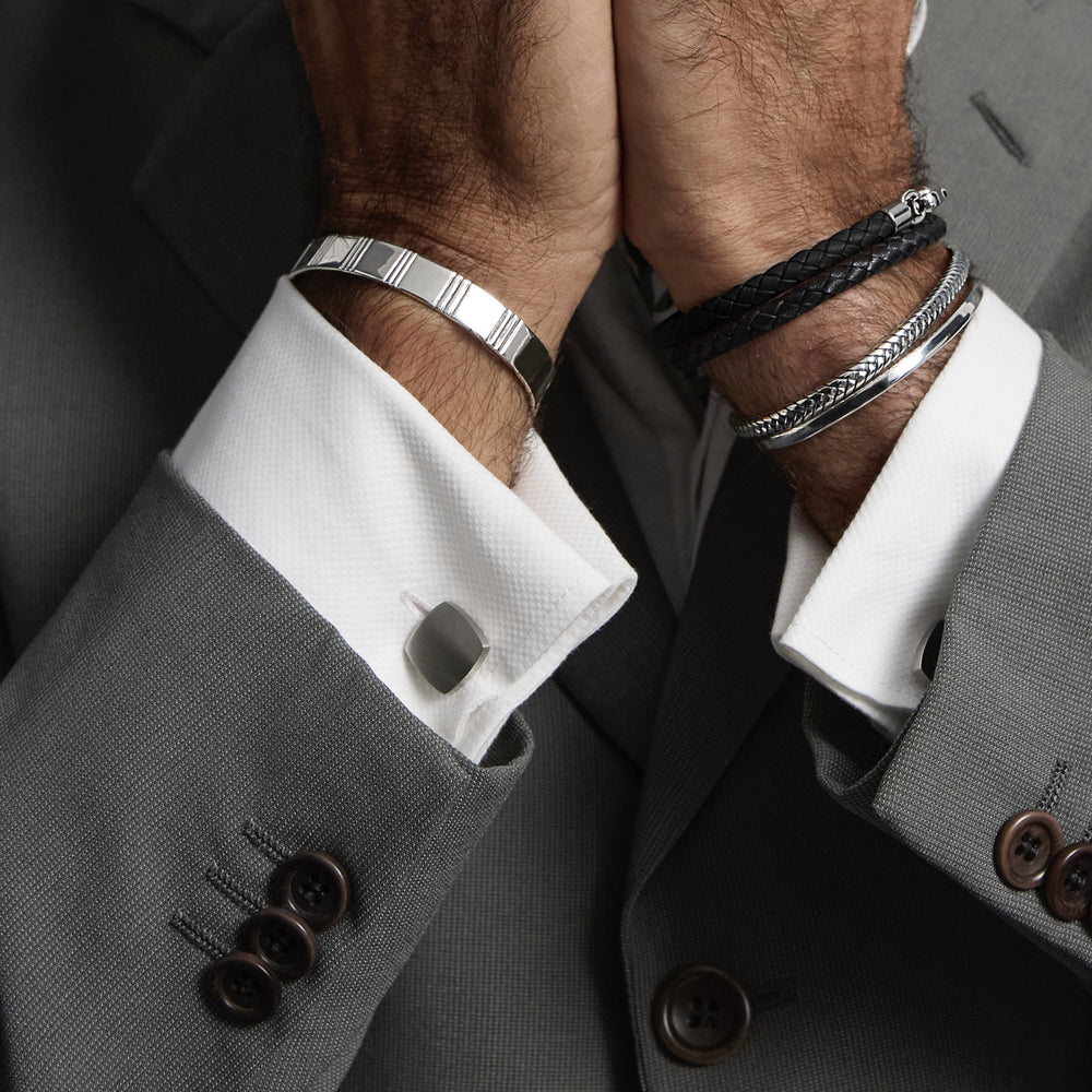 Najo Men Pegasus Men's Brushed Stainless Steel Cufflinks