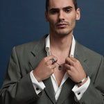 Najo Men Aviator Carbon Fibre and Steel Cufflinks