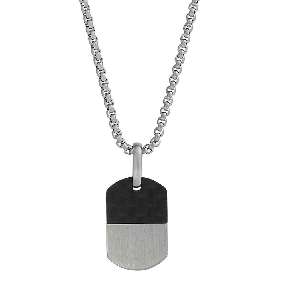 Najo Men Aviator Carbon Fibre and Steel Dog Tag Pendant