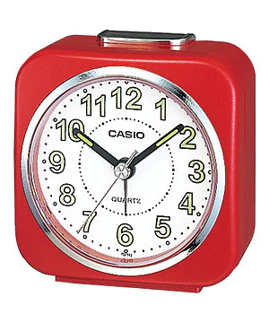 Travelers Analogue clock, Light, Alarm, Snooze Red Case with White Face
