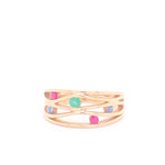 9ct YG Multi Coloured Gemstone Ring