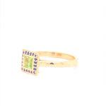 9ct YG Peridot & Sapphire Ring