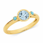 9ct YG Topaz & Turquoise Ring