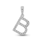 9ct WG Diamond B Intial Pendant