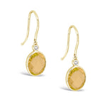 9ct Yellow Gold Citrine & Diamond Earrings