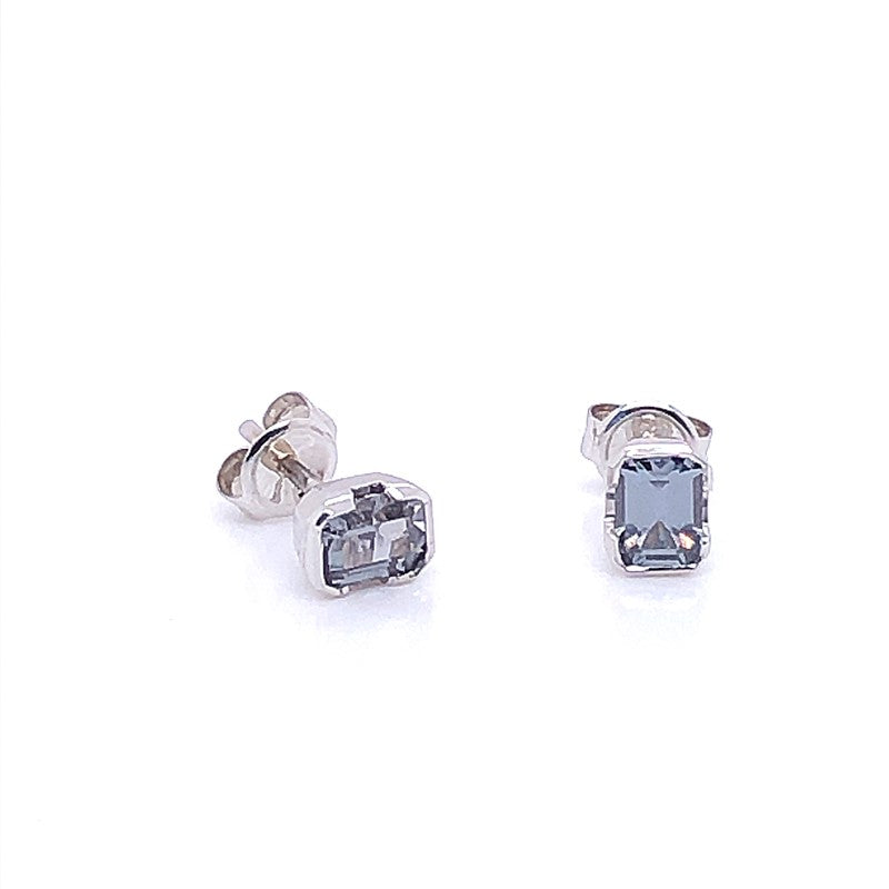 9ct White Gold Silver Spinal Studs
