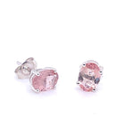 9ct White Gold Pink Tourmaline Studs Earrings