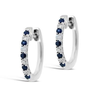 18ct WG Diamond & Sapphire Earrings