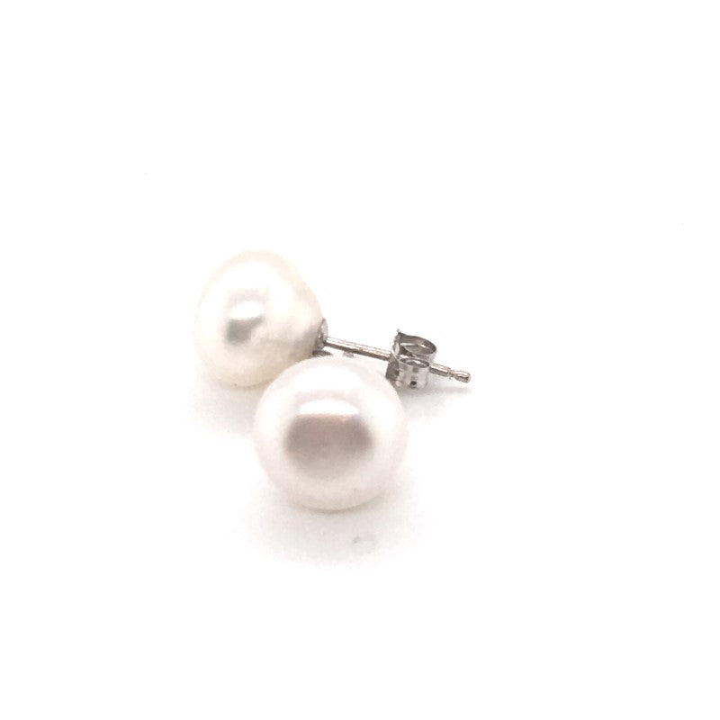 14ct White Gold Pearl Stud Earring