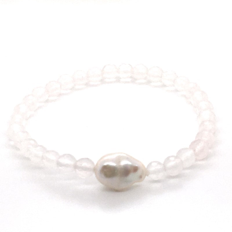 Rose Quartz & Pearl Bracelet