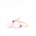 9ct Yellow Gold Pearl & Sapphire Earrings