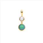 9ct Yellow Gold Opal & Freshwater Pearl Pendant