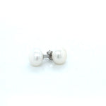 GWP mothers day 2022, 10-10.5mm half drilled button pearl,rhodium plated silver5mmcap & post