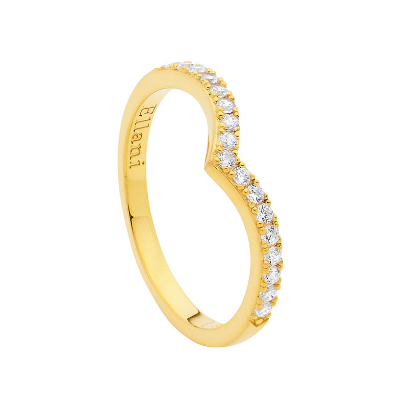 SS Gold Plated CZ Ring