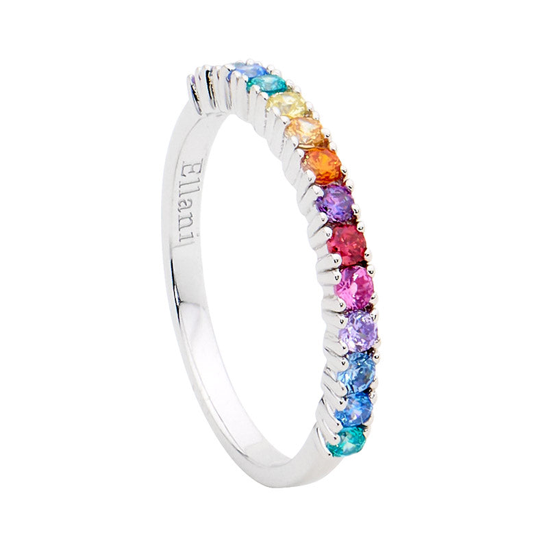 Sterling Silver Multi Coloured Cubic Zirconia Ring