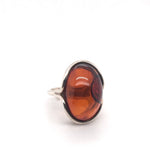 SS Oval Amber Ring