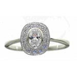 SS Oval CZ Ring