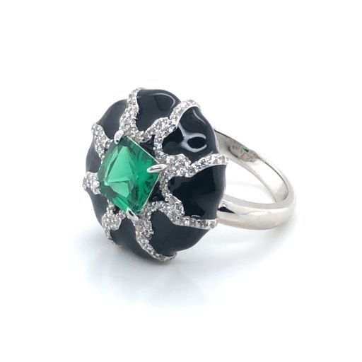 SS Colour Stone Ring